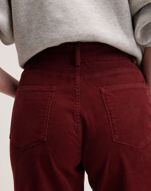 Pantalon flared en Velours côtelé Park grenat