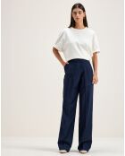 Pantalon de tailleur 100% Laine Tom naval