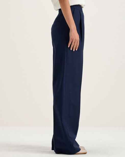 Pantalon de tailleur 100% Laine Tom naval