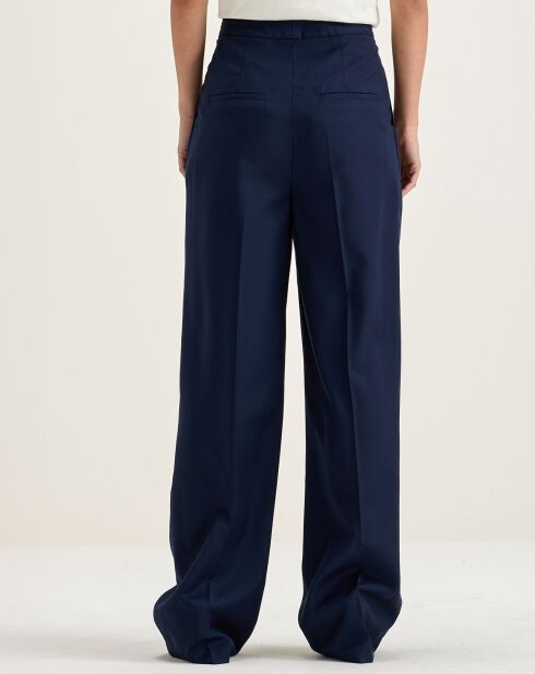 Pantalon de tailleur 100% Laine Tom naval