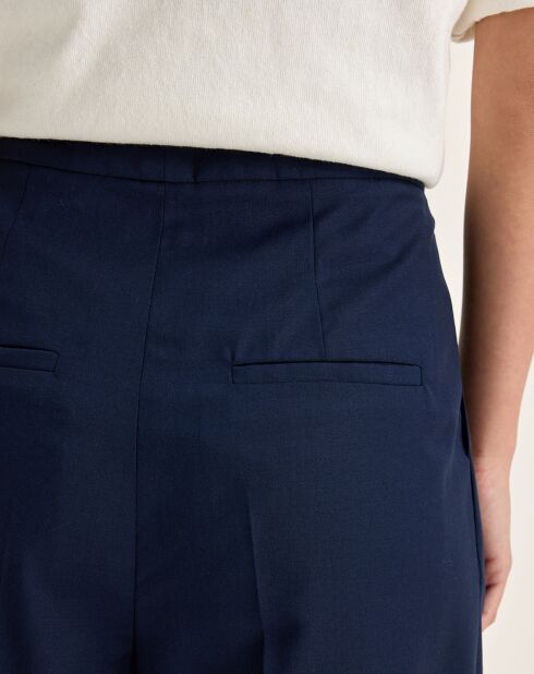 Pantalon de tailleur 100% Laine Tom naval