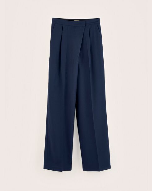 Pantalon de tailleur 100% Laine Tom naval