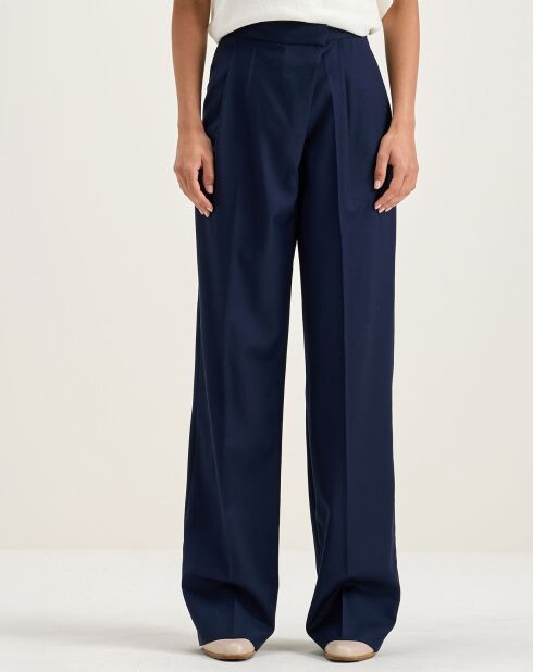 Pantalon de tailleur 100% Laine Tom naval