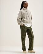 Pantalon taille haute en sequins Vanda moss