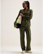 Pantalon taille haute en sequins Vanda moss