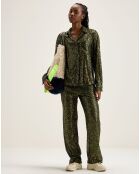 Pantalon taille haute en sequins Vanda moss