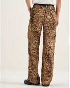 Pantalon droit Voel léopard marron