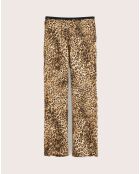 Pantalon droit Voel léopard marron
