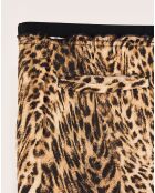 Pantalon droit Voel léopard marron