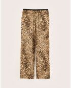 Pantalon droit Voel léopard marron