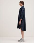 Robe Gladys à carreaux marine/vert