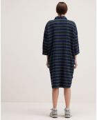 Robe Gladys à carreaux marine/vert