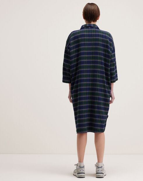 Robe Gladys à carreaux marine/vert
