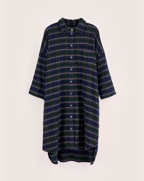 Robe Gladys à carreaux marine/vert