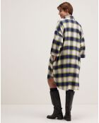 Robe Gladys à carreaux gris/jaune/écru