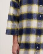Robe Gladys à carreaux gris/jaune/écru