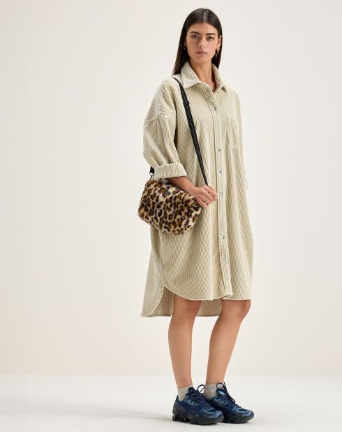 Robe en Velours côtelé Gladys craie