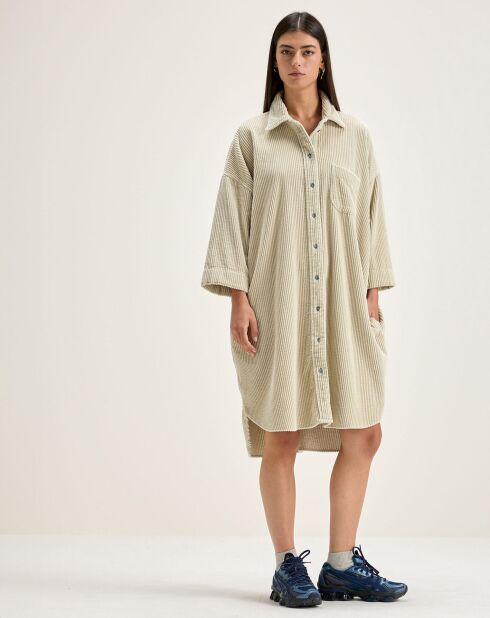 Robe en Velours côtelé Gladys craie