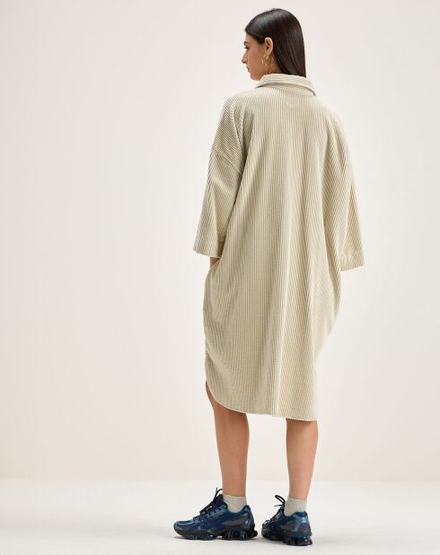 Robe en Velours côtelé Gladys craie