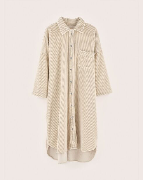 Robe en Velours côtelé Gladys craie