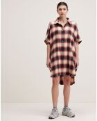 Robe Glenn à carreaux gris/rouge/écru