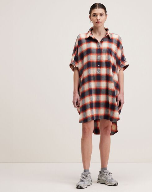 Robe Glenn à carreaux gris/rouge/écru