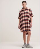 Robe Glenn à carreaux gris/rouge/écru