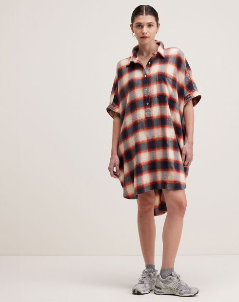 Robe Glenn à carreaux gris/rouge/écru
