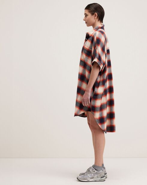 Robe Glenn à carreaux gris/rouge/écru