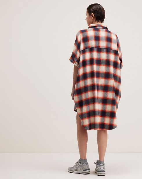 Robe Glenn à carreaux gris/rouge/écru