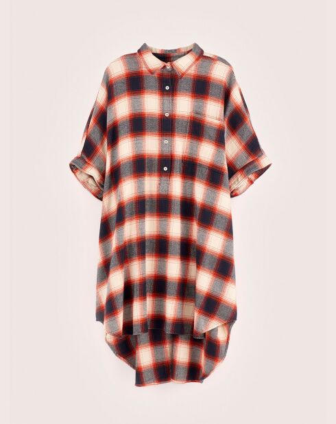 Robe Glenn à carreaux gris/rouge/écru