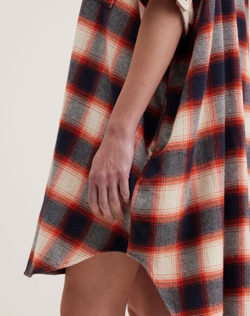 Robe Glenn à carreaux gris/rouge/écru