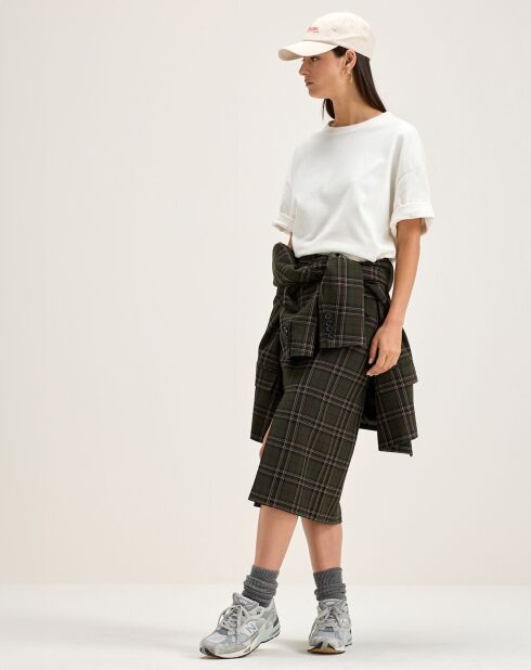 Jupe Sonia à carreaux kaki
