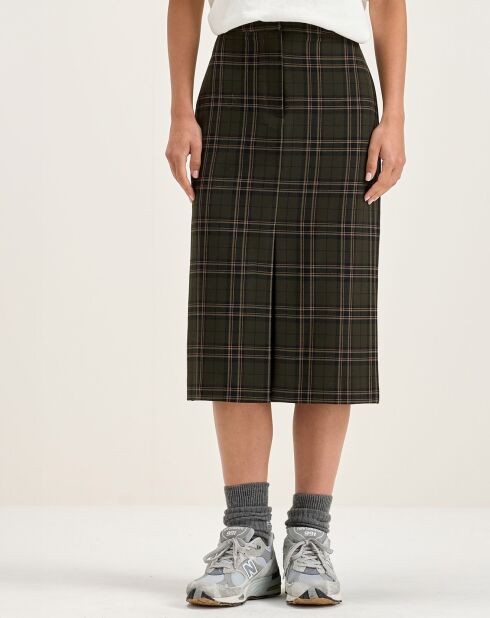 Jupe Sonia à carreaux kaki