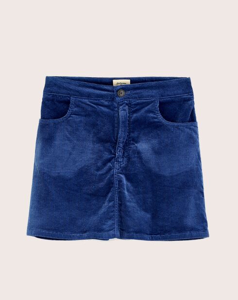 Jupe en Velours côtelé Sour bleue