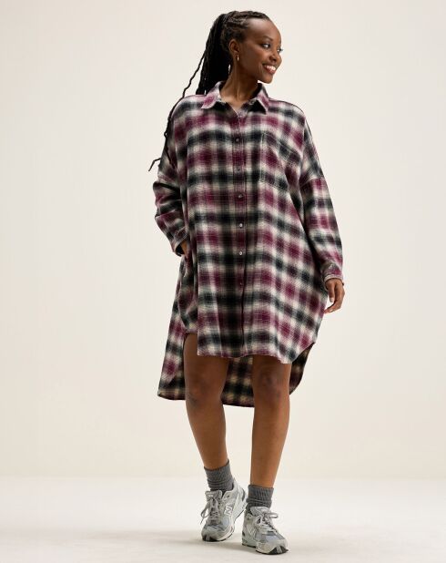 Robe Genk à carreaux rouge/noir/écru