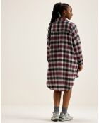 Robe Genk à carreaux rouge/noir/écru
