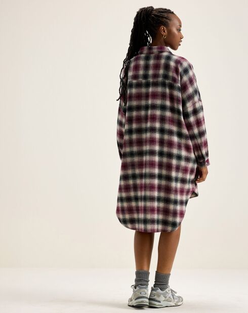 Robe Genk à carreaux rouge/noir/écru
