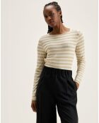T-Shirt Veras rayé blanc/beige