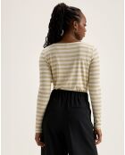 T-Shirt Veras rayé blanc/beige