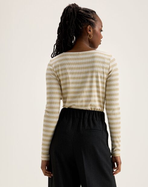 T-Shirt Veras rayé blanc/beige