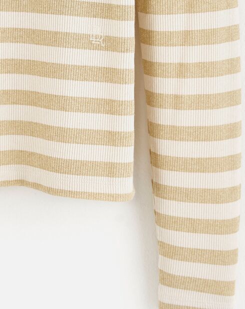 T-Shirt Veras rayé blanc/beige