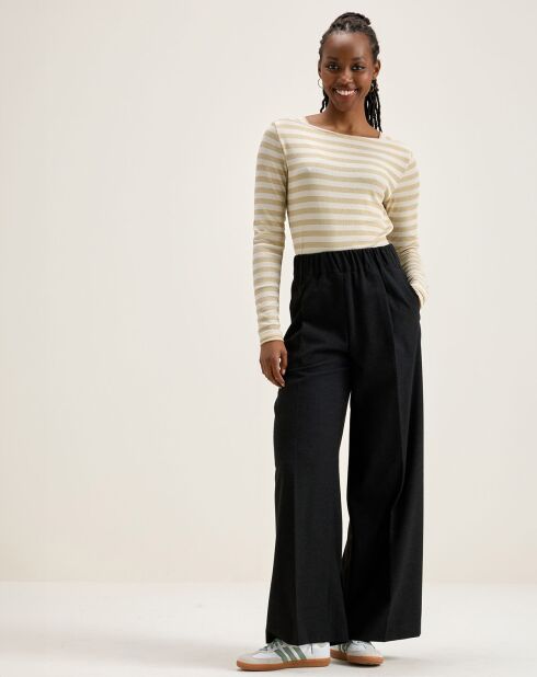 T-Shirt Veras rayé blanc/beige