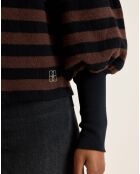 T-Shirt Vidoum rayé noir/brun