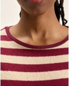 T-Shirt Vidoum rayé blanc/rouge