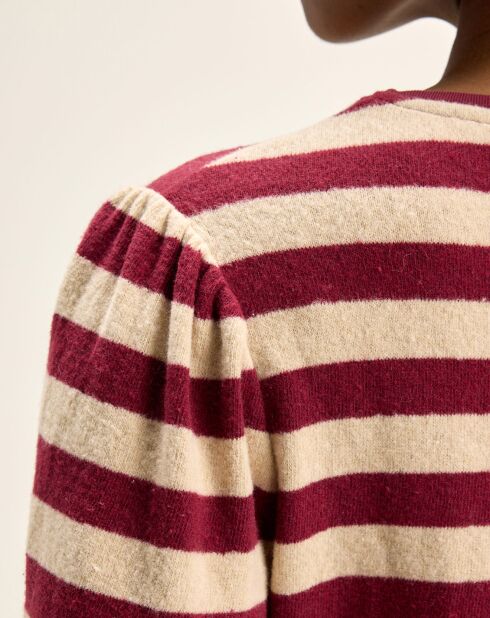 T-Shirt Vidoum rayé blanc/rouge