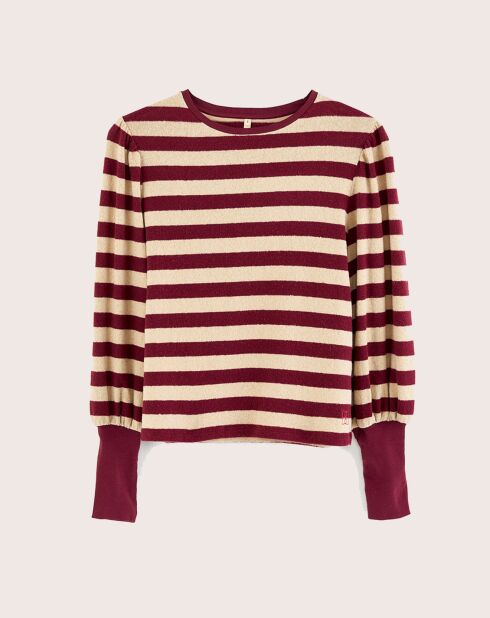 T-Shirt Vidoum rayé blanc/rouge