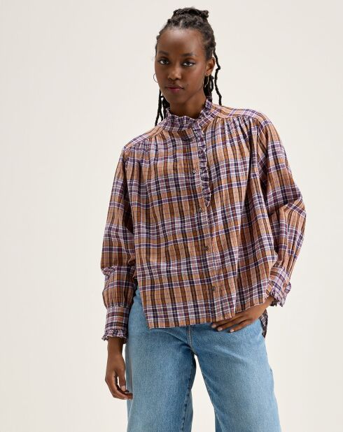 Blouse Claudia à carreaux multicolore
