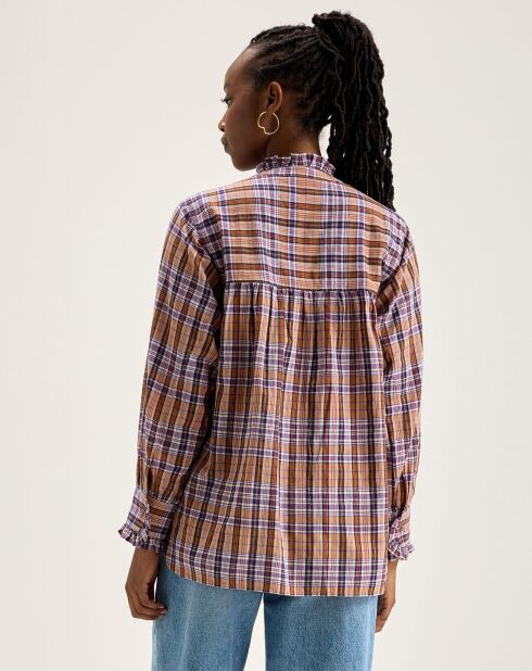 Blouse Claudia à carreaux multicolore