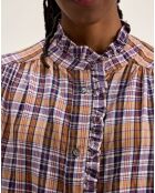 Blouse Claudia à carreaux multicolore